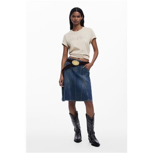 Desigual gonna di jeans ricamata