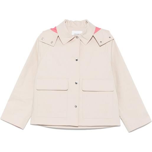 Yves Salomon piumino con cappuccio rimovibile - toni neutri