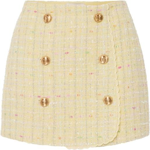 Elisabetta Franchi gonna midi in bouclé - giallo