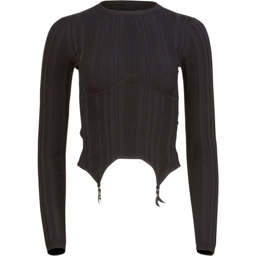 Fleur Du Mal top garter - nero