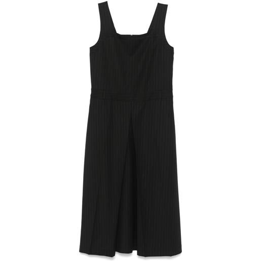 Low Classic abito midi con pieghe - nero