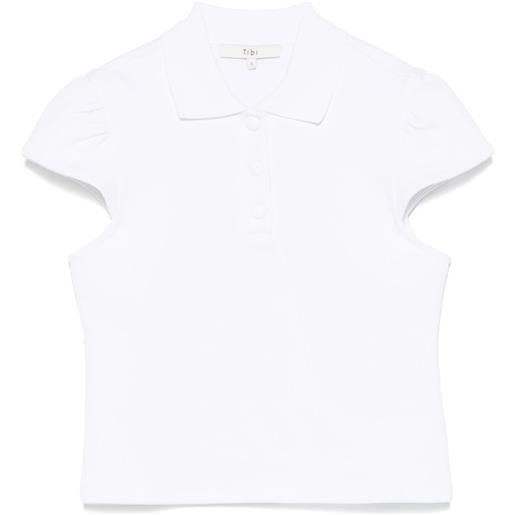 Tibi polo pique shrunken - bianco