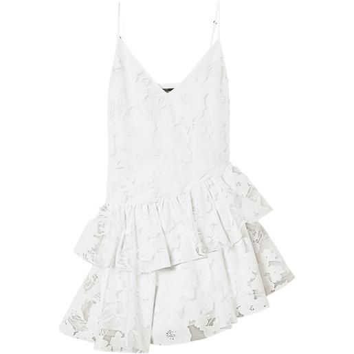 TWINSET abito midi in organza a fiori - bianco