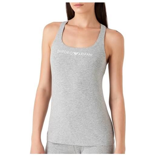 Emporio Armani iconic logo band women's tank top t-shirt, chiaro grigio melange, xl donna
