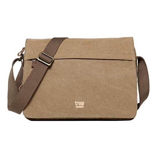 Troop London trp0241 classic canvas messenger bag - brown