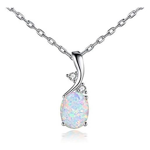 LILLY MARIE Collana In Argento Con Ciondolo Lettera E Cristalli Splendente