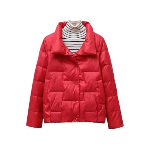Tdvcpmkk piumino da donna ultra leggero con cappuccio manica lunga slim corta giacca calda giacca da studente femminile, come da immagine. , m