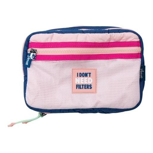 Mr. Wonderful - beauty case - i don't need filters - beauty case doppio realizzato in poliestere, che permette di vedere facilmente il contenuto