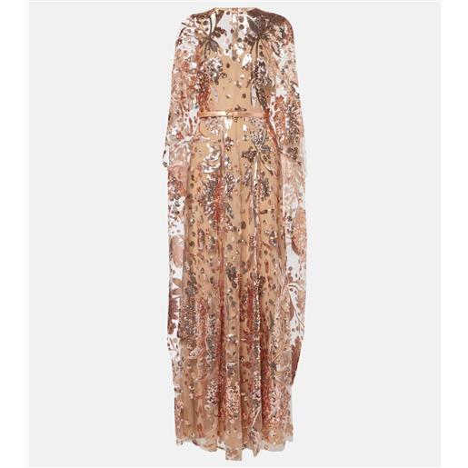 Elie Saab abito lungo in tulle con paillettes