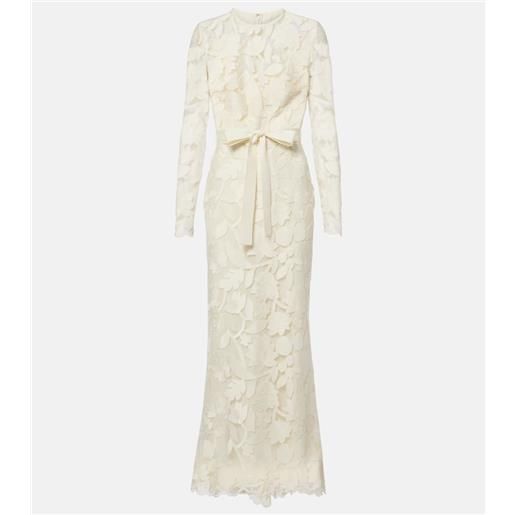 Elie Saab abito midi in tulle con ricamo
