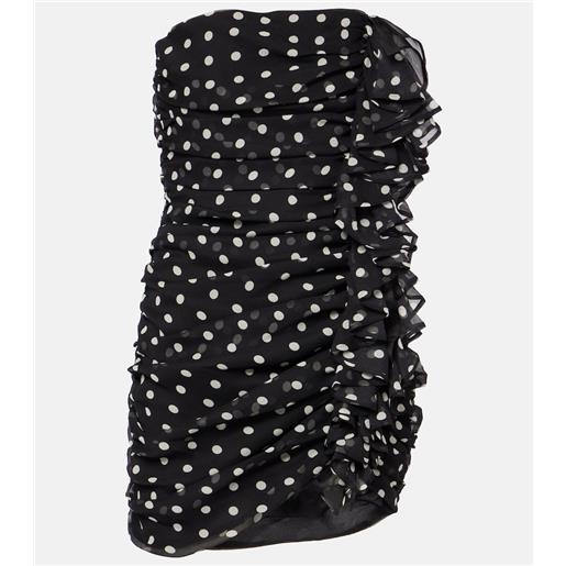 Nina Ricci abito corto in chiffon di seta a pois