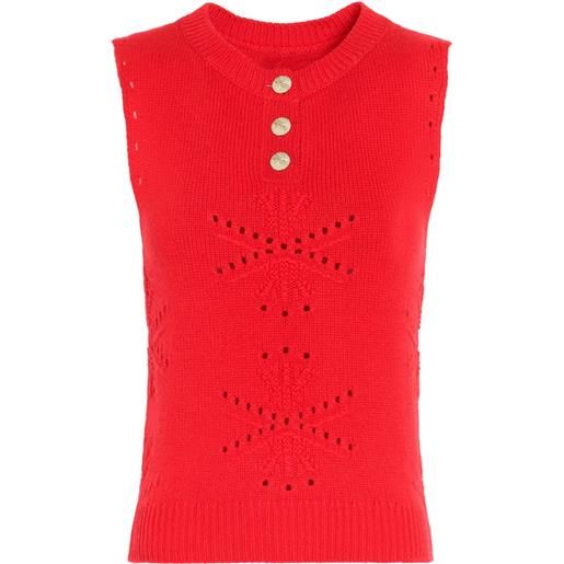 Barrie top con motivo traforato - rosso