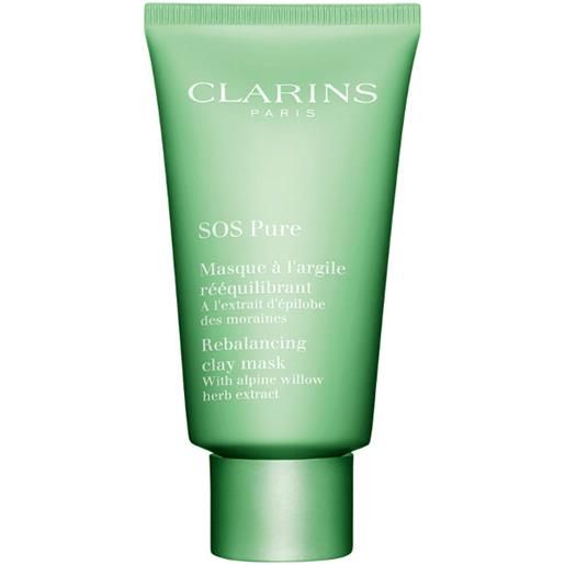 Clarins sos pure - masque a l'argile rééquilibrant - pelli miste e grasse - 75 ml