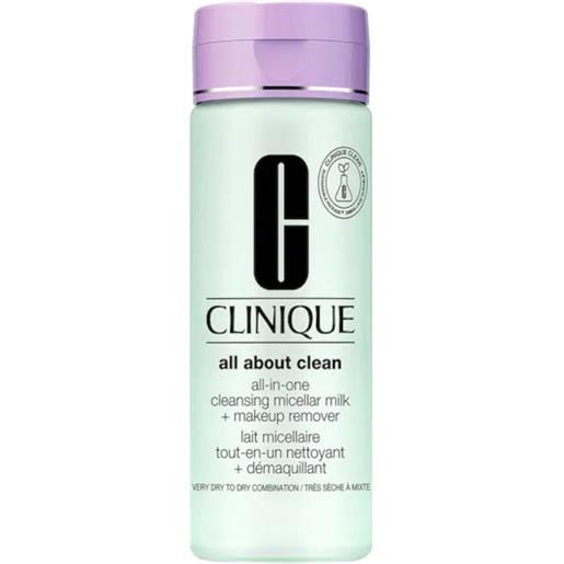 Clinique all about clean - all-in-one cleansing micellar milk + make up remove tipo 1 2 pelli secche e miste 200 ml - 200 ml
