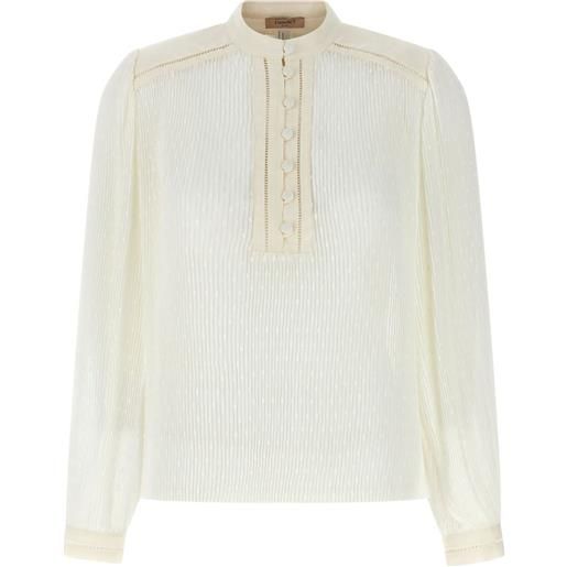 TWINSET blusa revers a punta - bianco