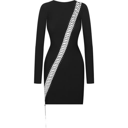 Maison Close abito corto nuit fauve a maniche lunghe - nero