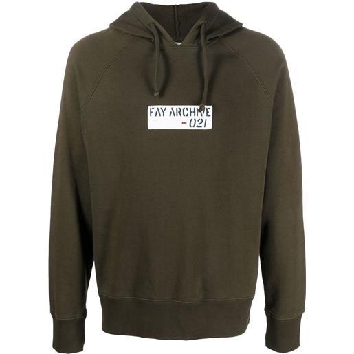 Fay felpa con cappuccio - verde