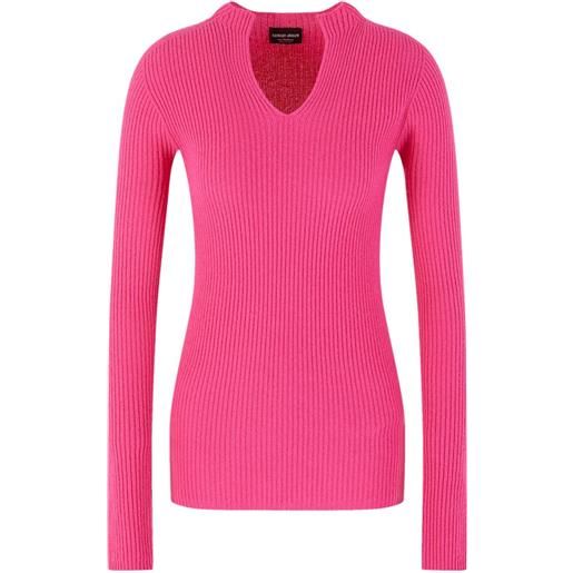 Giorgio Armani maglione con scollo a v - rosa