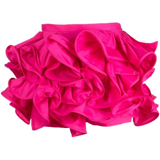 Rochas shorts corti con ruches - rosa