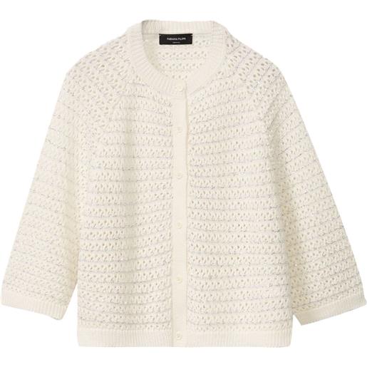 Fabiana Filippi cardigan in maglia traforata - bianco