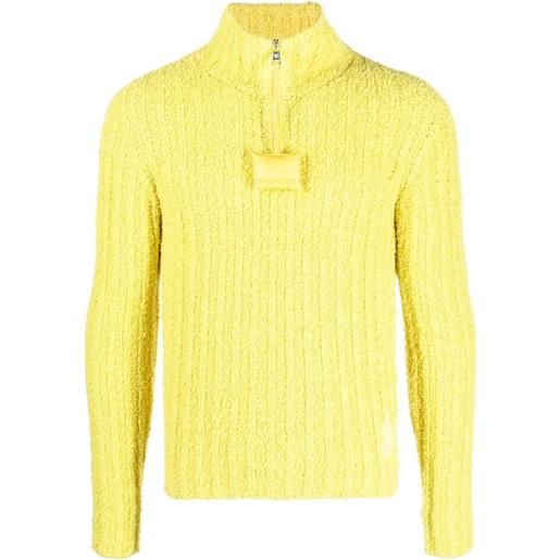 Moncler maglione a coste - giallo