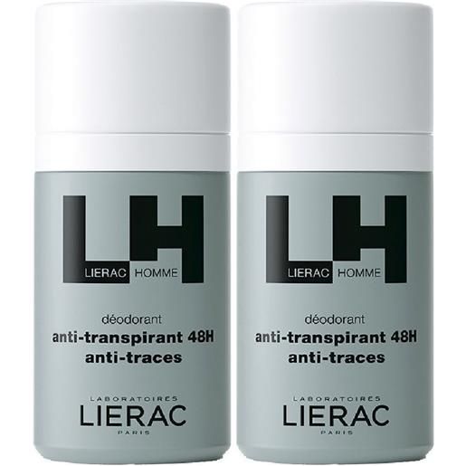 Lierac (Laboratoire Native IT) lierac homme deodorante anti-traspirante e anti-traccia set da 2 2x50 ml roll-on