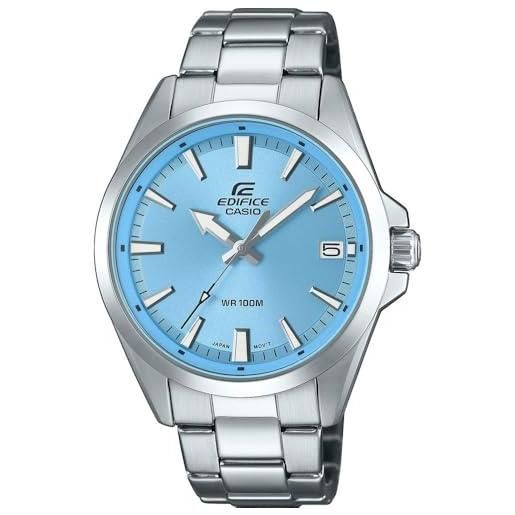 Casio edifice - orologio da polso da uomo al quarzo casual bracciale e cassa in acciaio inox di colore grigio quadrante analogico verde - efv-100d-2bvuef