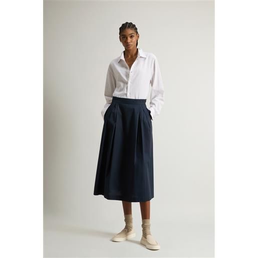 Woolrich donna gonna in popeline di puro cotone blu taglia xs