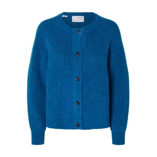 SELECTED FEMME slflulu ls knit short cardigan b noos maglione, super sonic/dettagli: mélange, xs donna