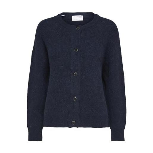 SELECTED FEMME slflulu ls knit short cardigan b noos maglione, super sonic/dettagli: mélange, xs donna