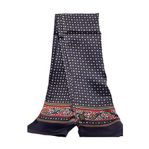 UK_Stone - foulard in 100% seta, motivo fiori, paisley, sciarpa da uomo, taglia unica
