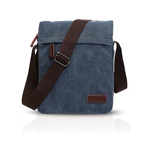 FANDARE new borsa a tracolla uomo affari studente viaggio portatile crossbody bag grande capacità multi-pocket traspirante tela