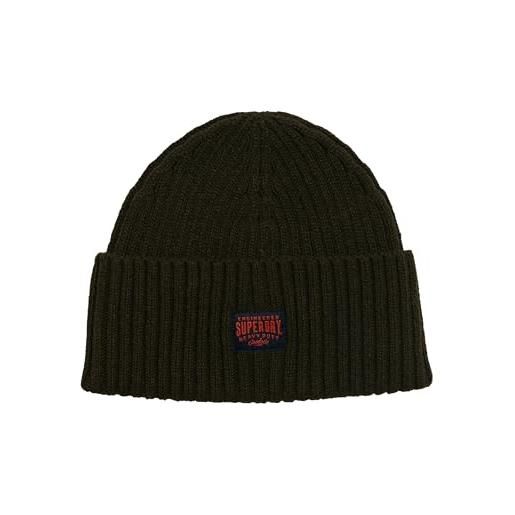 Superdry workwear knitted beanie hat cappellino da baseball, surplus goods olive, taglia unica donna