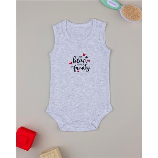 Prénatal body unisex grigio "family"