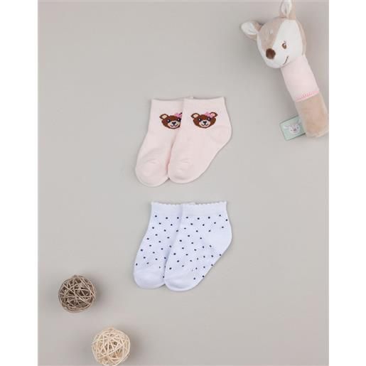 Prénatal pack 2 calze corte bimba rosa/bianco