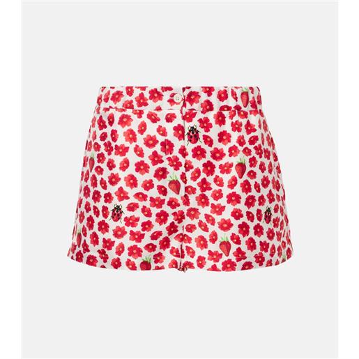 Versace shorts in twill di seta con stampa