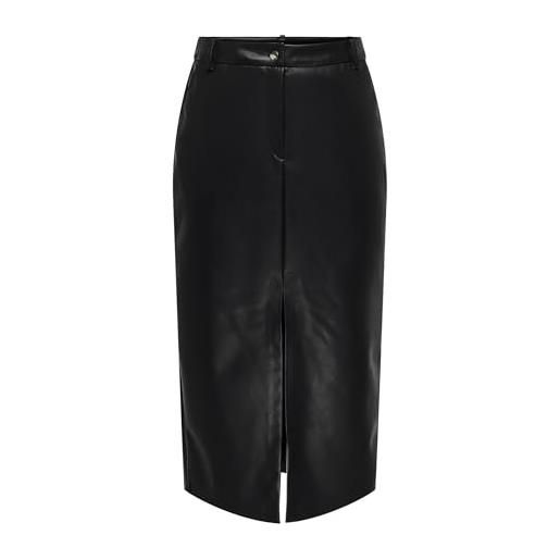 ONLY gonna in pelle sintetica gonna midi, nero , m