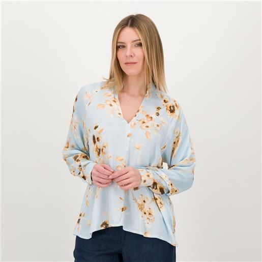EVA Franco Ciambella blusa in viscosa fantasia con maniche lunghe