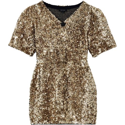 Marc Jacobs abito corto con paillettes - oro