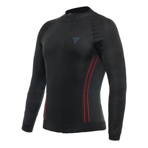Dainese no wind thermo ls, maglia termica invernale moto, uomo, nero/rosso, xl/x