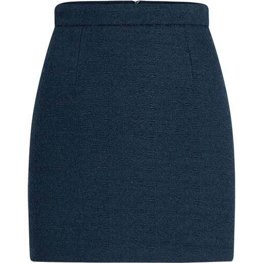 Patou minigonna in cotone biologico e tweed - blu
