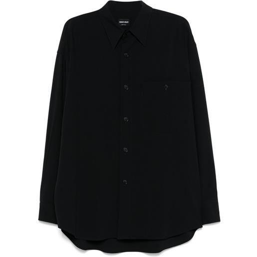 Giorgio Armani camicia in lana vergine - blu