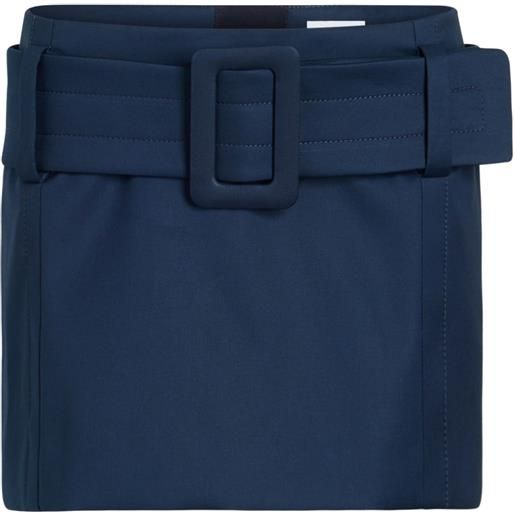 Patou minigonna in cotone biologico con cintura - blu