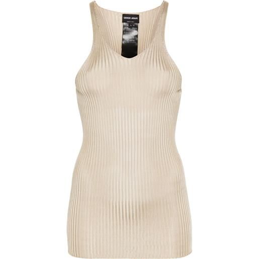 Giorgio Armani canotta a coste - toni neutri