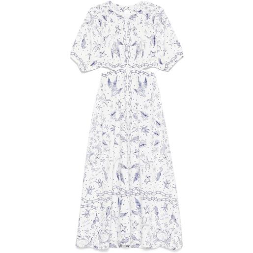 Maison Labiche abito lungo niessel seashells - blu