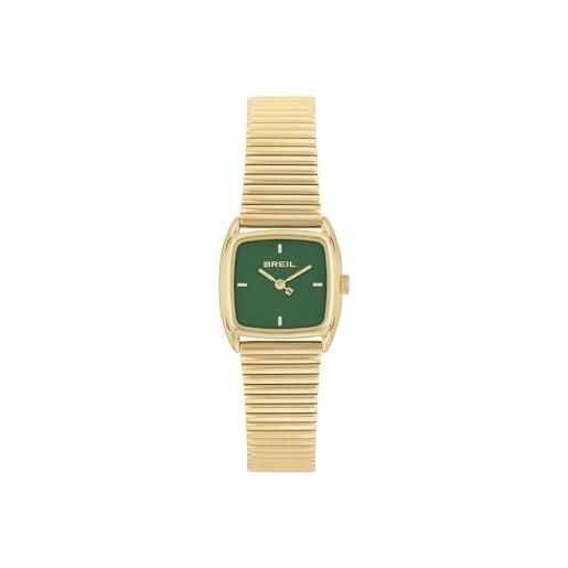 Breil, collezione stylize, orologio donna in acciaio lucido, bracciale a maglie zigrinate, quadrante minimal, cassa 24 mm, chiusura a scorrimento, lunghezza regolabile