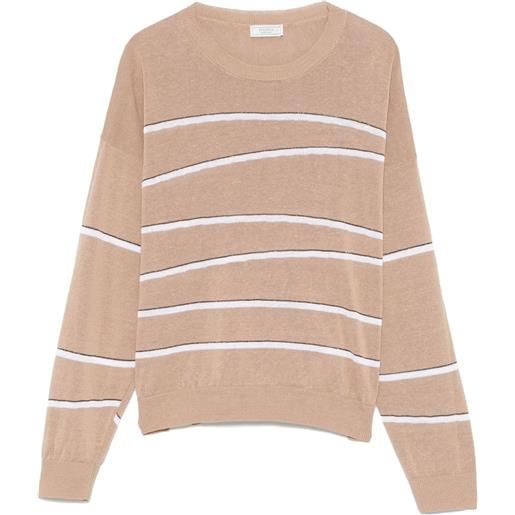 Peserico maglione a righe - marrone