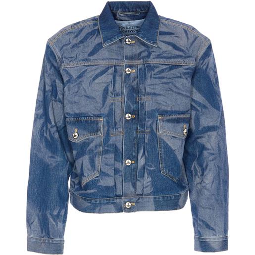 Vivienne Westwood giacca denim con effetto stropicciato - blu