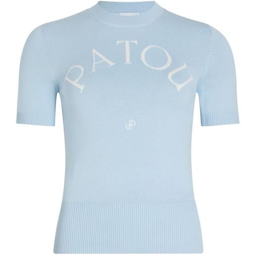 Patou t-shirt con logo jacquard - blu