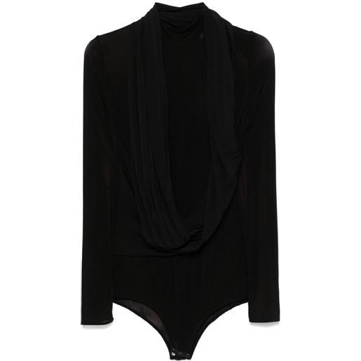 Magda Butrym body semi trasparente - nero